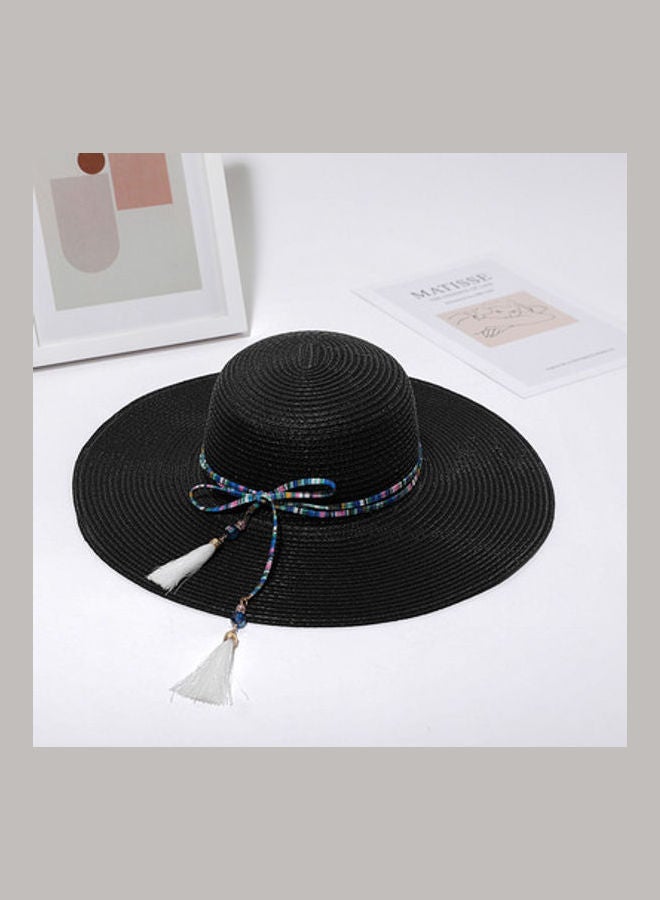 Big Brim Straw Hat Black 