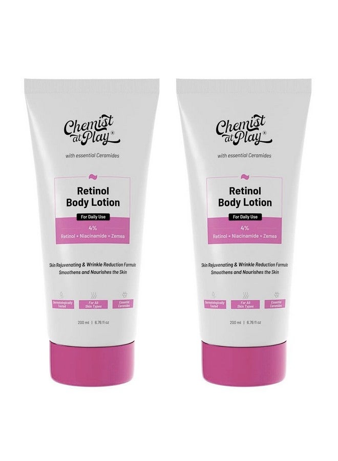 كيميست_أت_بلاي لوشن الجسم المضاد للشيخوخة مع 4% ريتينول ونياسيناميد وزيميا | لوشن تفتيح البشرة للبشرة الجافة والدهنية | يحارب علامات الشيخوخة المرئية | يغذي البشرة 200 مل (عبوة من قطعتين) - Image 1