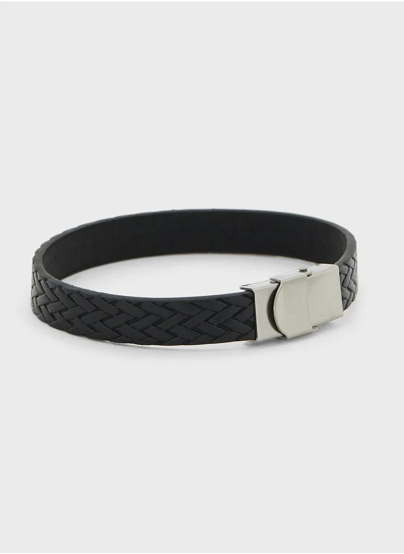 Seventy Five Braided Faux Leather Bracelet