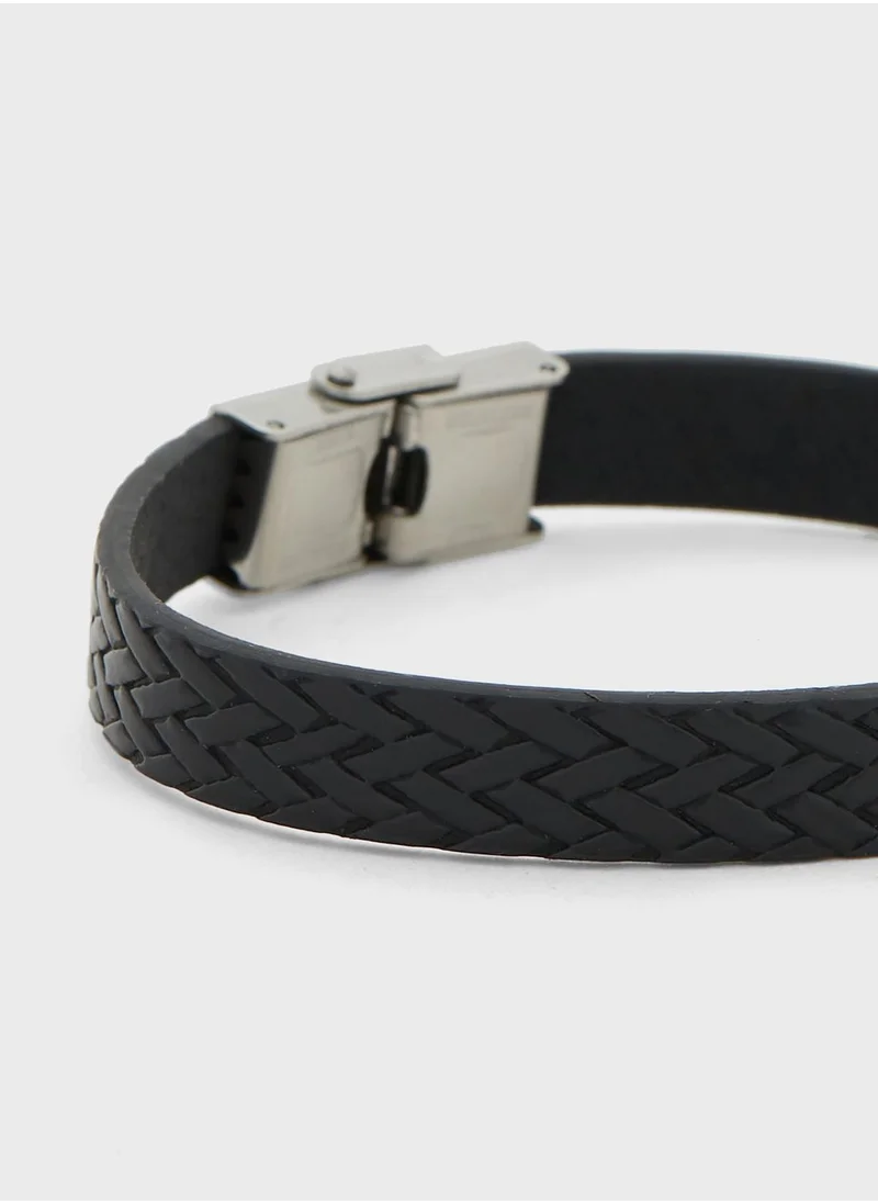 Seventy Five Braided Faux Leather Bracelet