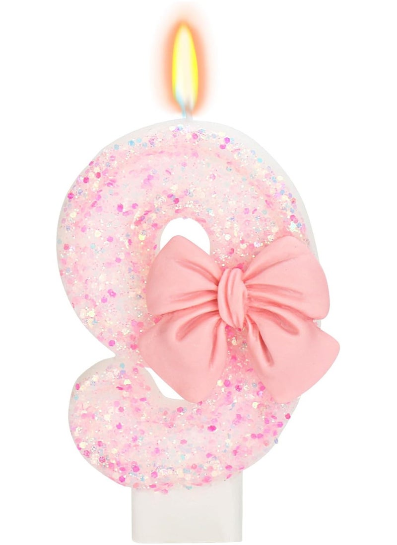 Birthday Candle for Cake , Happy Birthday Candle, Cake Topper Decoration for Birthday Party,The Number 9  - Image 1