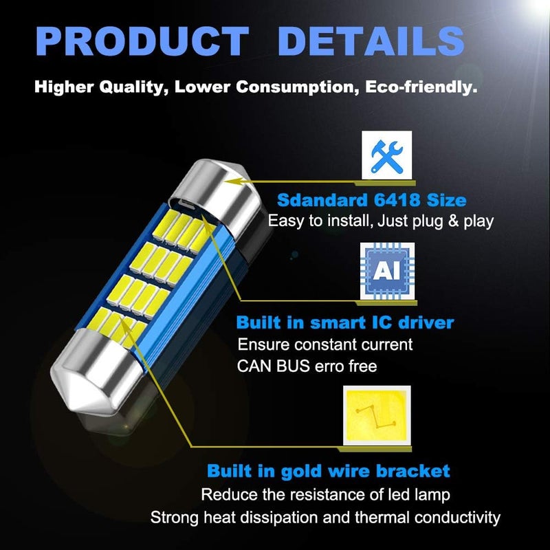 XINYANG 6418 LED Car Bulb - 2PCS Festoon Light - Image 4