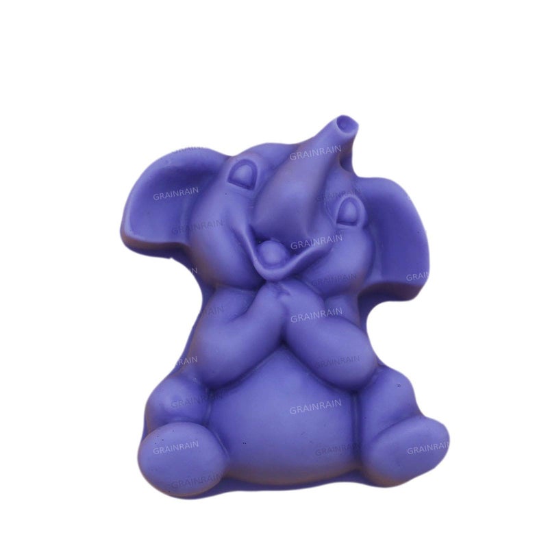 Grainrain Silicon Soap Mold Handcraft DIY 2D Candle Resin Mould for Handmade Soap Elephant 11218