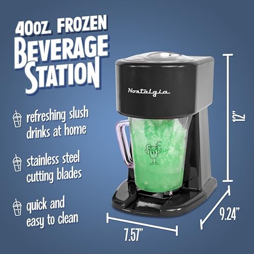Nostalgia Retro 40-Ounce Frozen Beverage Station - Slushie Machine and Ice Shaver with Automatic Mixing for Soda, Cocktails and Margaritas - Easy & Safe Use - Black - Image 3