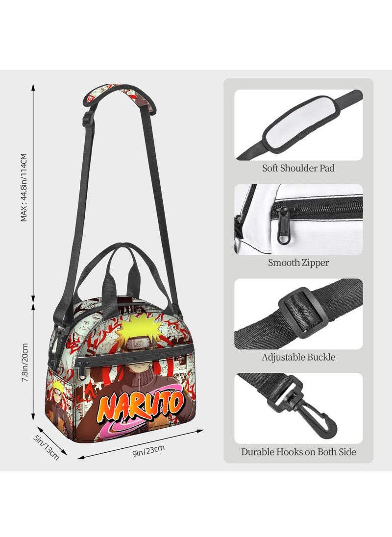 General Naruto Kids Lunch Bag, Polyester Insulated Bag, Kids Shoulder Bag Tote Bag Insulated Crossbody Bag, Boys and Girls Large Capacity Bento Bag Insulated Bag  - Image 3