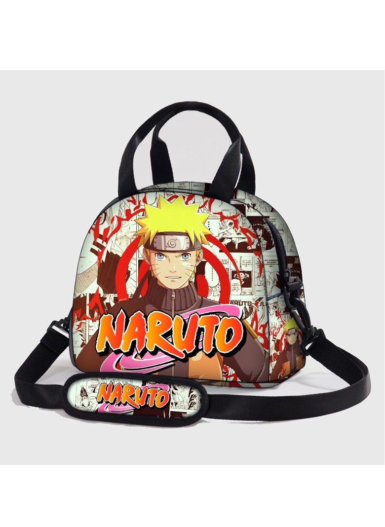 General Naruto Kids Lunch Bag, Polyester Insulated Bag, Kids Shoulder Bag Tote Bag Insulated Crossbody Bag, Boys and Girls Large Capacity Bento Bag Insulated Bag  - Image 1