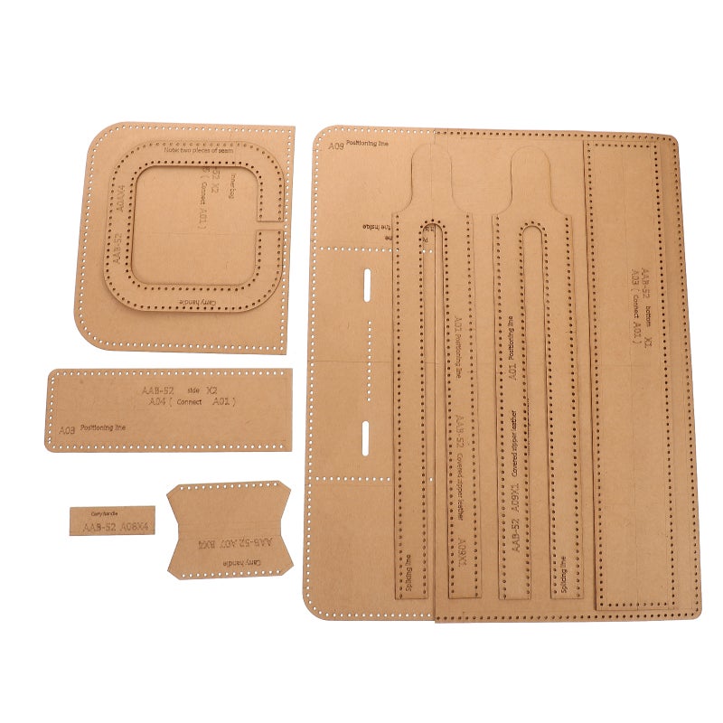 1 Set Handbag Pattern Kraft Paper Templates for DIY Leather Crafting Bag Making Patterns for Handmade Briefcase Men for Work and Casual Use - Image 4