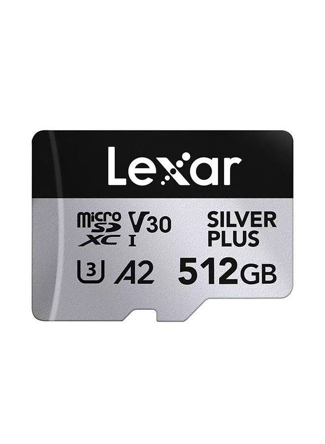 Lexar Industrial 512GB LEXAR SILVER PLUS Memory Card Up To 205MB/S Read Speed, Up To 150MB/S Write Speed Compatible With Home Surveillance Cameras, Action Cameras, Tablets, Dash Cams And More - Image 1