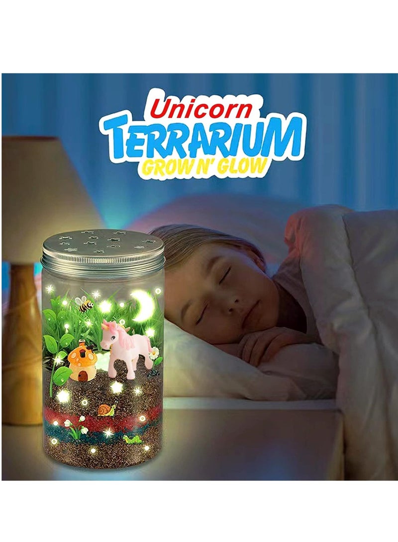 كاست ويف Unicorn Terrarium Kit for Kids Science Plant Plant Growing Set STEM Discovery Educational Gardening Toy Birthday Gifts for Ages 4-12 Boy Girl - Image 5