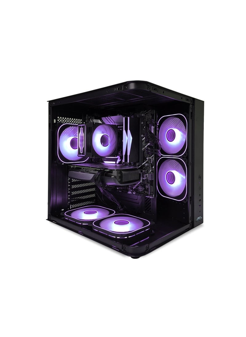 عرب جيمرز حزمة كمبيوتر ألعاب متكاملة - معالج Intel Core i5-14400F، بطاقة رسومات NVIDIA GeForce RTX 5060 8GB، ذاكرة وصول عشوائي 16GB، قرص صلب 1TB NVMe SSD، شاشة FHD 24 بوصة 180 هرتز، لوحة مفاتيح، ماوس، سماعة رأس ومكبر صوت RGB، ويندوز 11 برو، أسود - Image 2