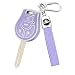 FT FUNTOR for Nissan Key Fob CoverTPU 360Full CoverageFit for Rogue Sentra Altima Versa Armada Cube NV Infiniti FX35 Key Car Accessories Holder Purple Silver Border - Image 2