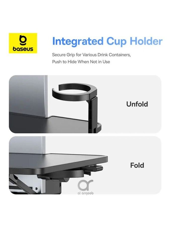 Baseus MagPro Series Versatile Car Mount for Backseat Headrest - Foldable Laptop Desk, 360° Rotatable Phone Holder, Adjustable Height, Tool-Free Installation - Black  - Image 4