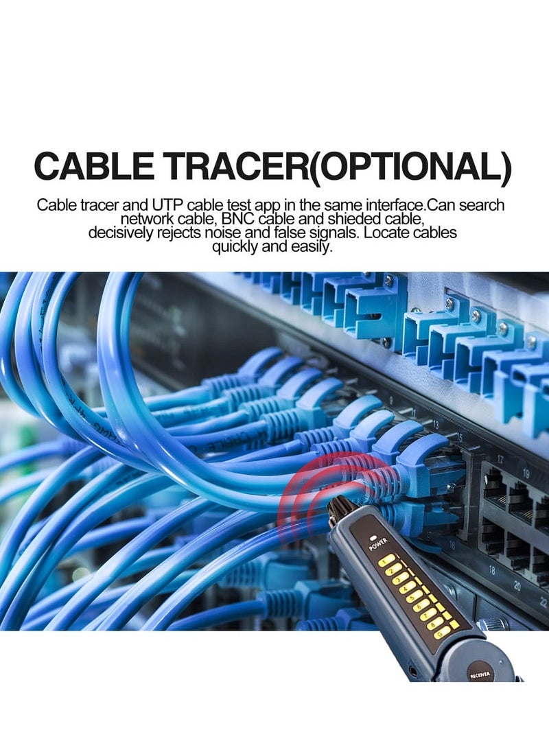 IP Camera Tester with Cable Tracer, IPC-5100C Plus AHD CVI TVI CVBS IP Camera Test 4K HD Display Video Monitor 5inch IPS Touch Screen IPC Tester Support POE PTZ WiFi RS485 HDMI & VGA