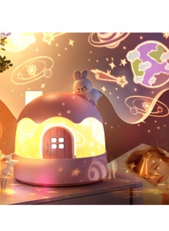 Furtey Night Light for Kids - 4-in-1 Star Projector, Night Light, Music Box, and Table Lamp - 84 Light Modes, 14 Films, 360° Rotation, Bluetooth 5.0 - Rechargeable Bedroom Decor Gift for Girls Boys(Bunny)  - Image 1