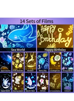 Furtey Night Light for Kids - 4-in-1 Star Projector, Night Light, Music Box, and Table Lamp - 84 Light Modes, 14 Films, 360° Rotation, Bluetooth 5.0 - Rechargeable Bedroom Decor Gift for Girls Boys(Bunny)  - Image 2