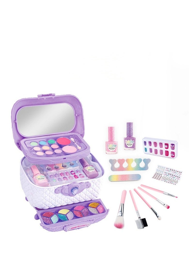 Children's Makeup A Full Set Of Eyeshadow Cosmetics Toys Manicure Dress-up Princess Home - Image 3