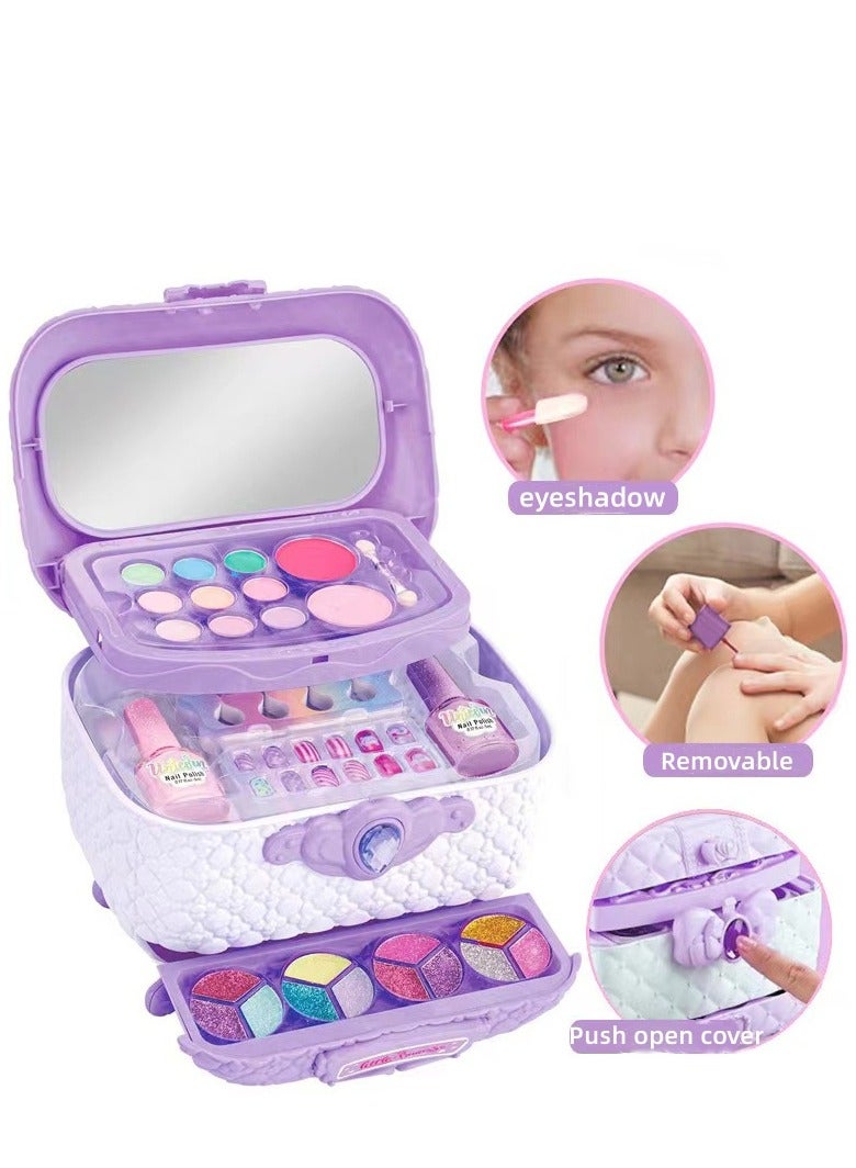Children's Makeup A Full Set Of Eyeshadow Cosmetics Toys Manicure Dress-up Princess Home - Image 2