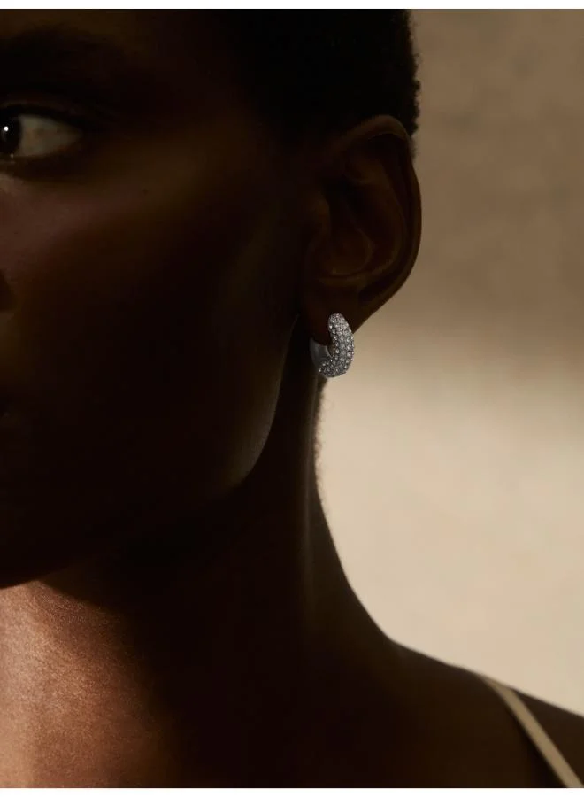 REISS Amelia: Pave Huggie Earring