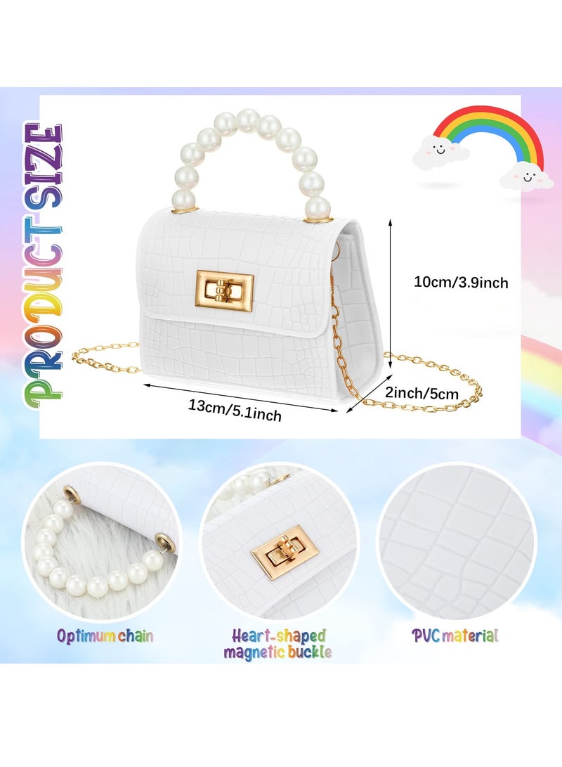 Excefore Mini Purse for Little Girls, Trendy Mini Bags and Tiny Handbag with Crocodile Pattern, Cute Crossbody Bags Princess Flap Kids Handbags with Round Flower Sunglasses - Image 2