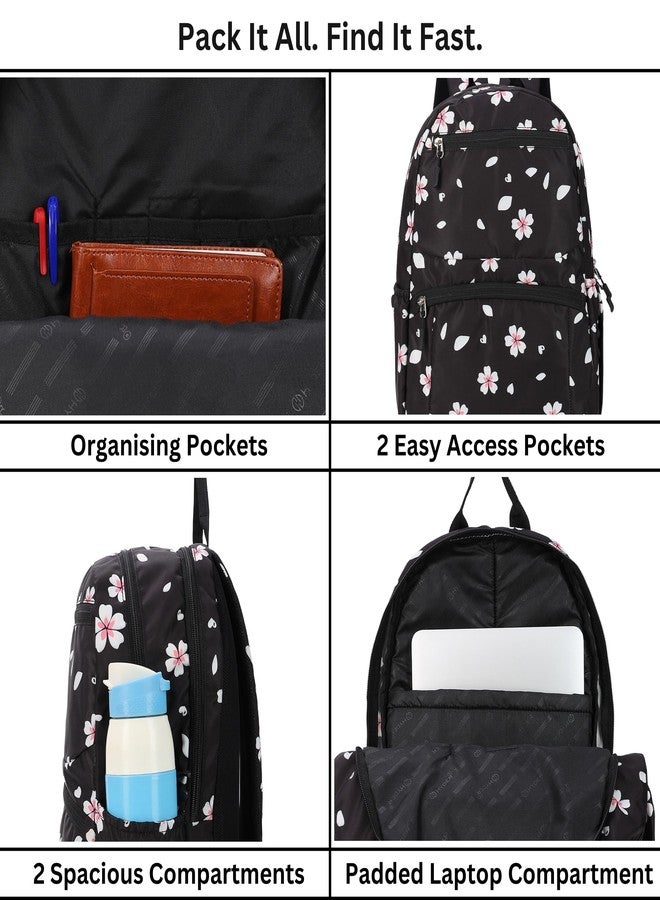 HYDER Daisy 25L Cute & Stylish College Bag for Girls | Padded Laptop Compartment | School, College, Office, Travel & Tuition Bag for Women | Durable Backpack (Black) - Image 4