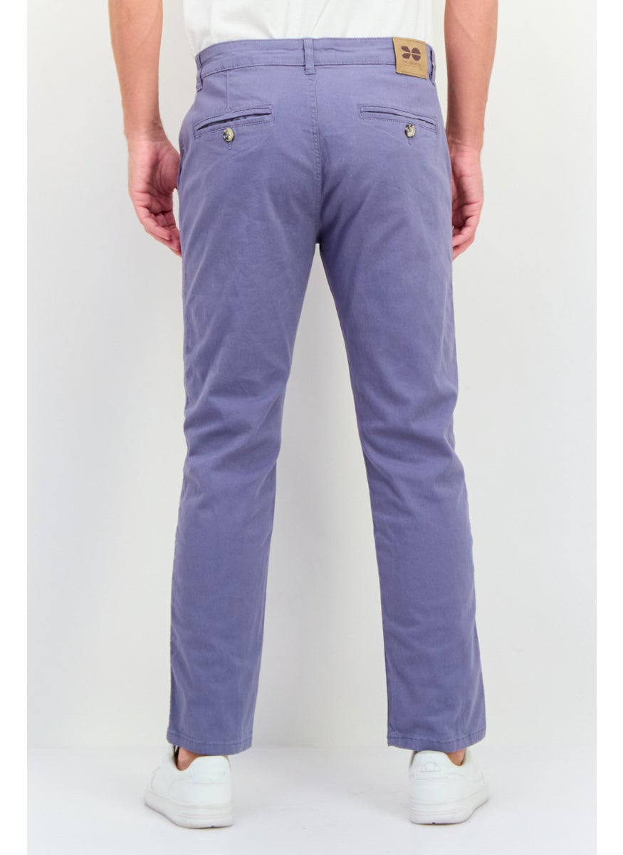 CROSSHATCH - Men Slim Fit Plain Chino Pants, Pale Blue - Image 1