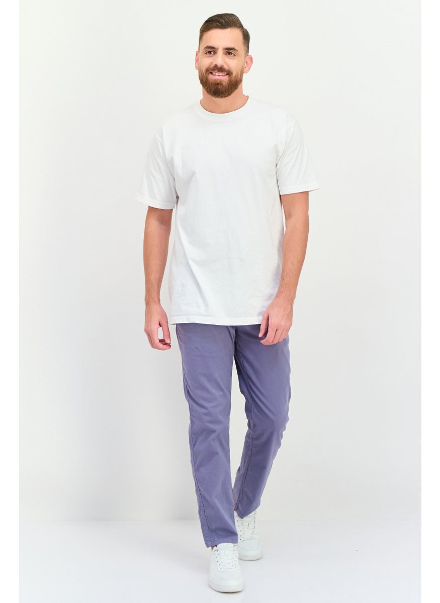 CROSSHATCH - Men Slim Fit Plain Chino Pants, Pale Blue - Image 1