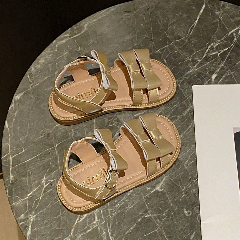 Genuine Leather Girls' Shoes Kidsren'S Princess Sandals Summer Big Kidsren Baby Girls Soft Bottom Fashion - Image 4