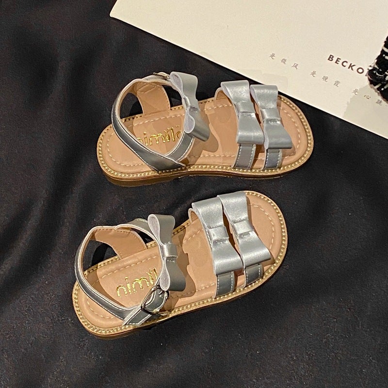 Genuine Leather Girls' Shoes Kidsren'S Princess Sandals Summer Big Kidsren Baby Girls Soft Bottom Fashion - Image 5