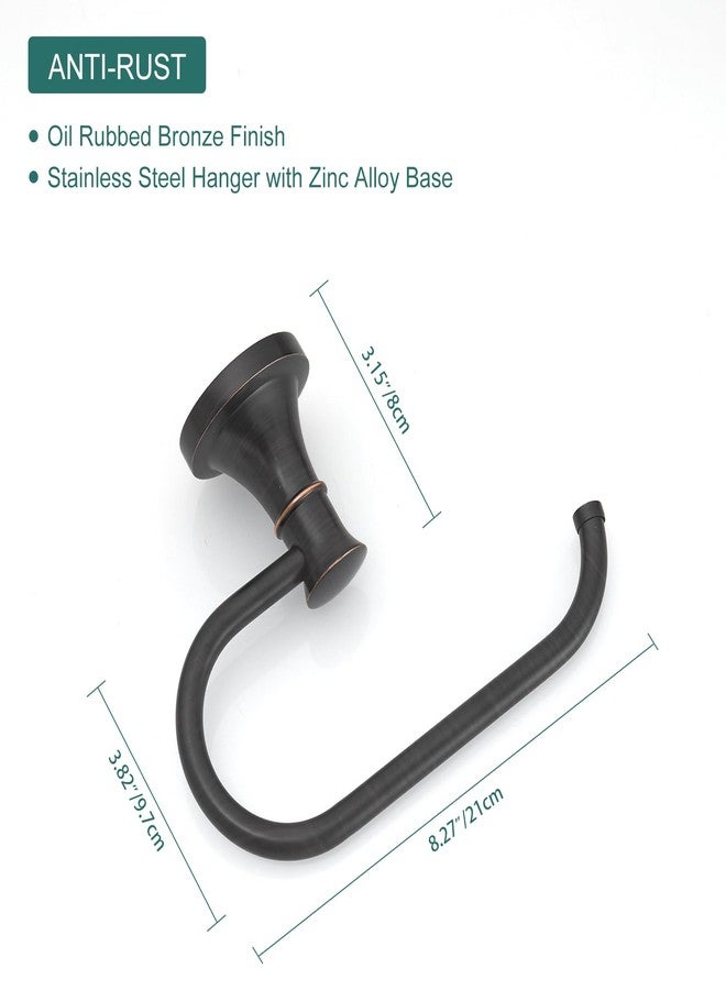 Hoimpro Oil Rubbed Bronze Towel Ring Toilet Paper Holder, Double Bathroom Hardware Set Fixtures Toilet Roll Tissue Holder, Hand Towel Bar Towel Rack Rv Accessories, Sus304 Stainless Steel, Wall Mount - Image 5