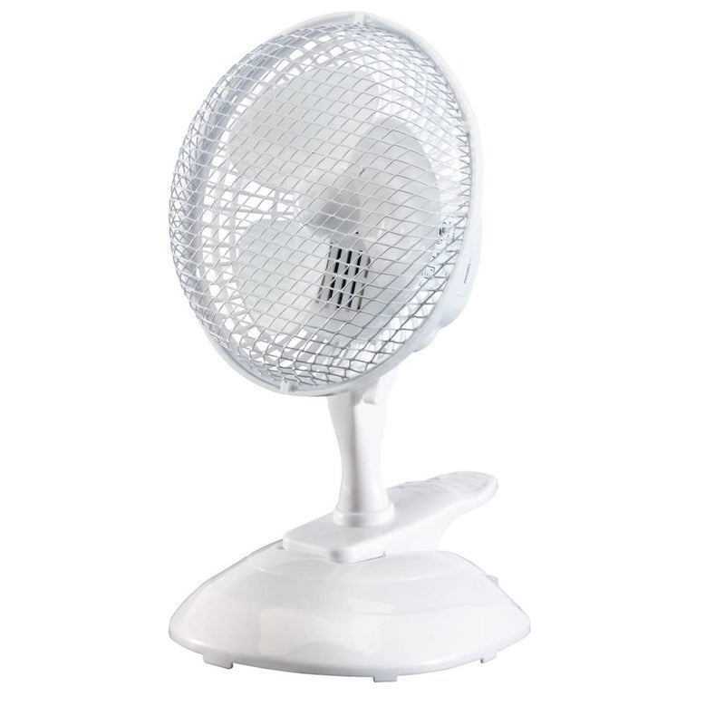 Draper 08710 6 Clipon Desk Fan Ideal for Home and Office Use Portable Quiet running Office Use Portable White