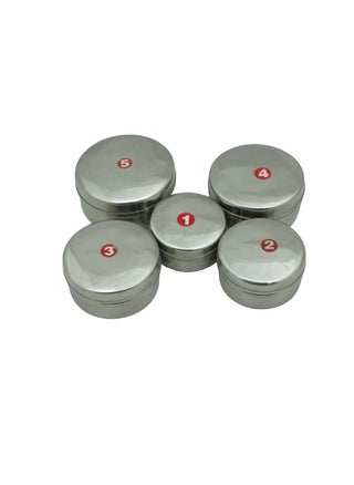 ZOOV Stainless Steel Round CanisterDabba with Threading Pcsk of 5 Capastity 30ml 60ml 70ml 80ml100ml 1 Set - pzsku/ZA22DAAEDD8C7C809488AZ/45/1748244017/e22dbfab-cee9-4778-9b1a-797bb98295bf