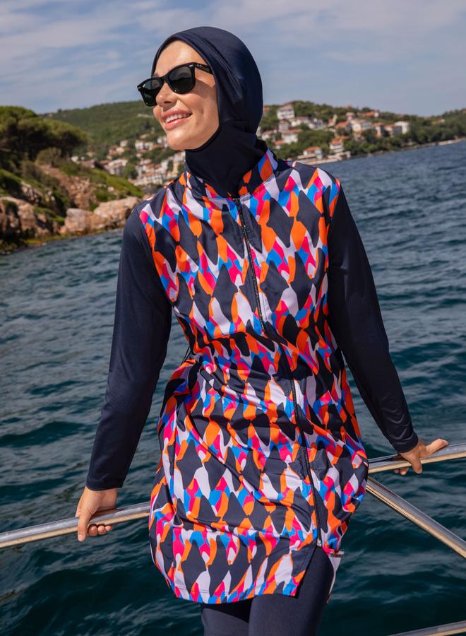 مايو بيلا من مودانيسا مايوه بيلا من مودانيسا أزرق بسحاب أمامي بوركيني - Image 4