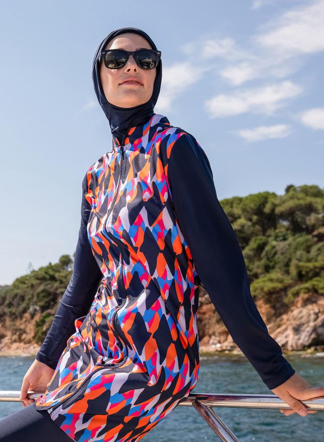 مايو بيلا من مودانيسا مايوه بيلا من مودانيسا أزرق بسحاب أمامي بوركيني - Image 3