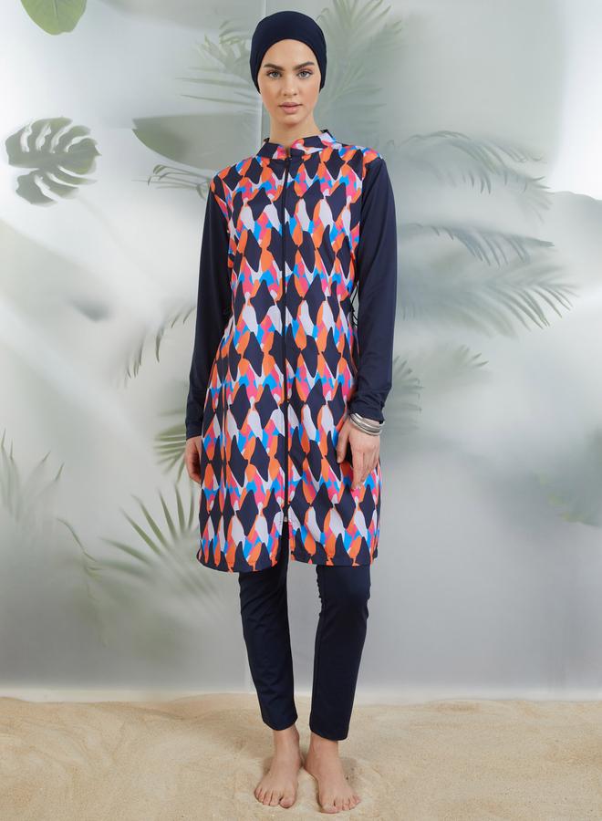 مايو بيلا من مودانيسا مايوه بيلا من مودانيسا أزرق بسحاب أمامي بوركيني - Image 1