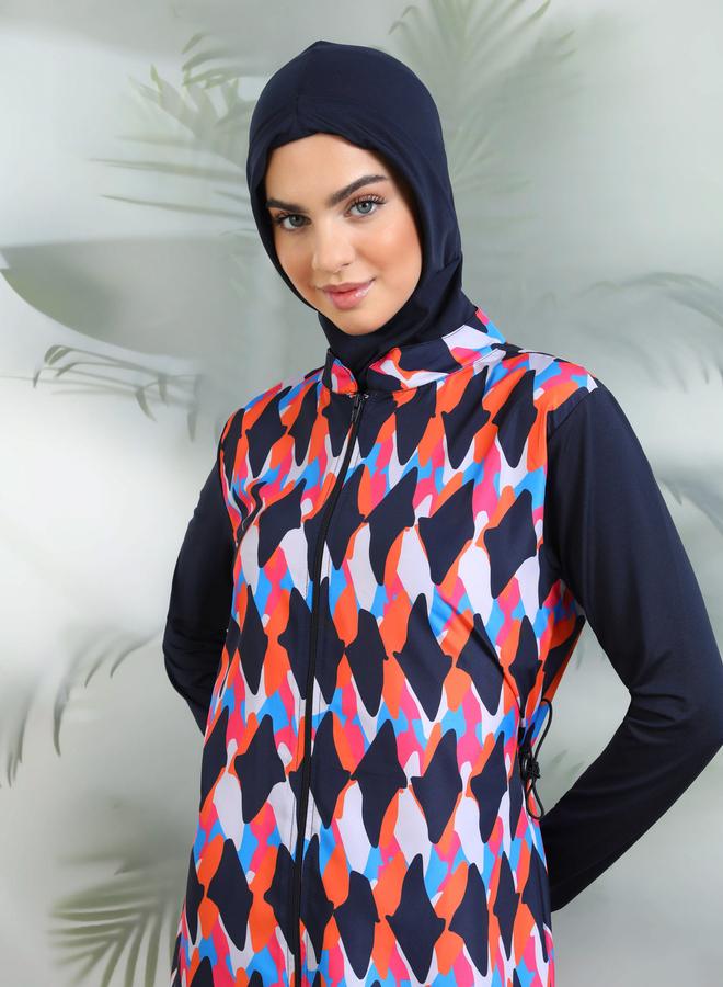 مايو بيلا من مودانيسا مايوه بيلا من مودانيسا أزرق بسحاب أمامي بوركيني - Image 5