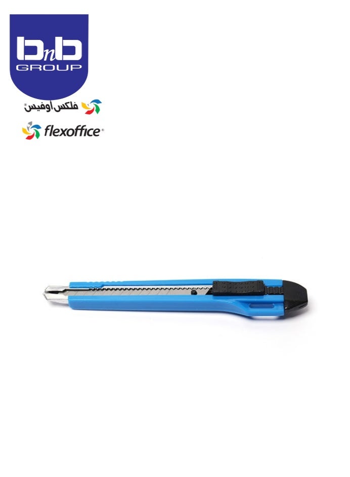 FLEXOFFICE Utility Knife Retractable Box Cutter 18mm Stainless Steel Blade Cutter Knife for Carton Cardboard Arts Crafts-Blue. - Image 2