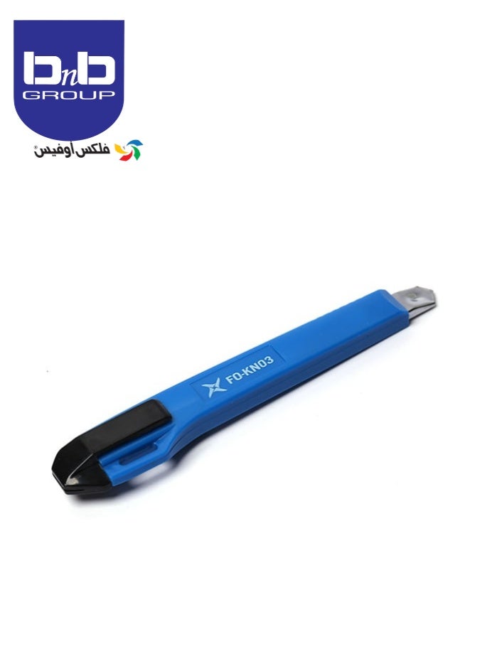 FLEXOFFICE Utility Knife Retractable Box Cutter 18mm Stainless Steel Blade Cutter Knife for Carton Cardboard Arts Crafts-Blue. - Image 3