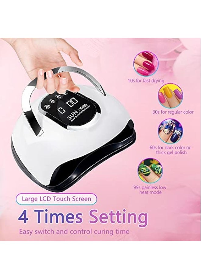 FLOWING Max 280W Professional UV LED Nail Lamp For Nail Gel Fast Nail Polish Dryer With 66 Beads Auto Sensor 4 Timer Setting LCD Display For Salon And Home Use Nail Art Design Tools  - Image 4
