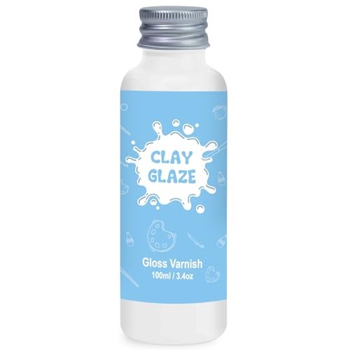 EIGTWEN 100ml Air Dry Clay Glaze, Air Dry Clay Varnish Can Not Only Used to Prevent Clay Cracking, Scratches, and Wear, It Can Also Having a Gloss Glaze Effect (Gloss) - Image 1