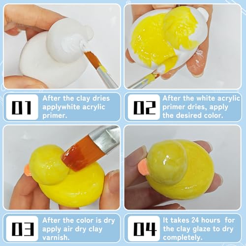EIGTWEN 100ml Air Dry Clay Glaze, Air Dry Clay Varnish Can Not Only Used to Prevent Clay Cracking, Scratches, and Wear, It Can Also Having a Gloss Glaze Effect (Gloss) - Image 3