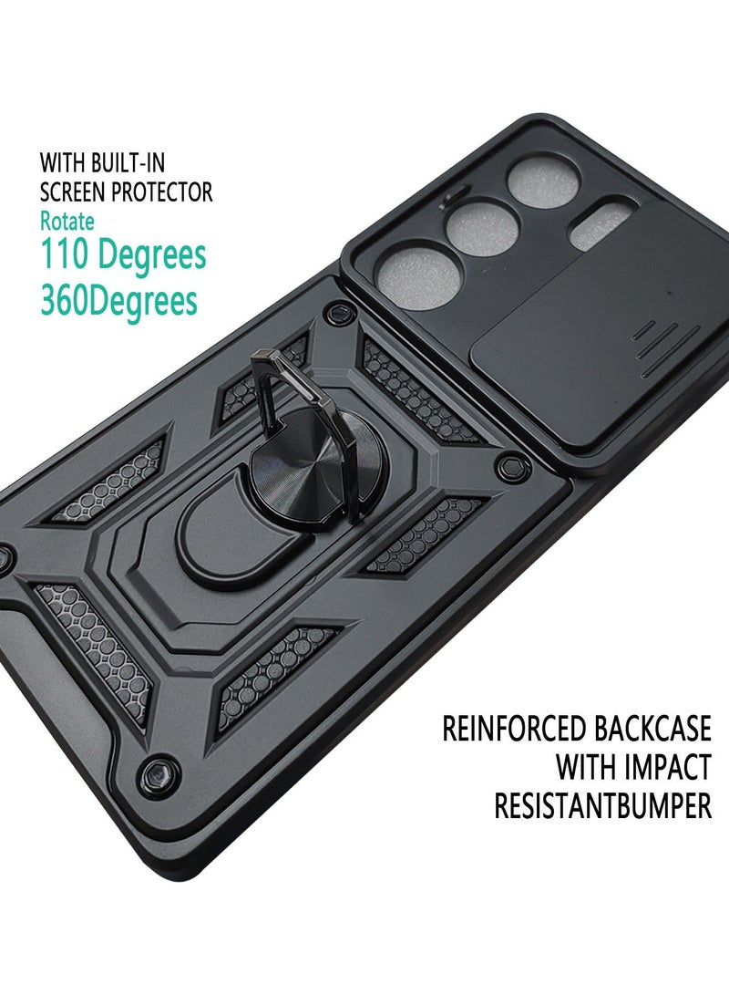 X-level Vivo V29 5g/S17Pro/V29 5g Case Cover Protector with Military Heavy Duty Protective,Phone Holder Kickstand Built Slide Camera Len Protection Anti-scratch Anti-drop Shell Back Cover - Image 4