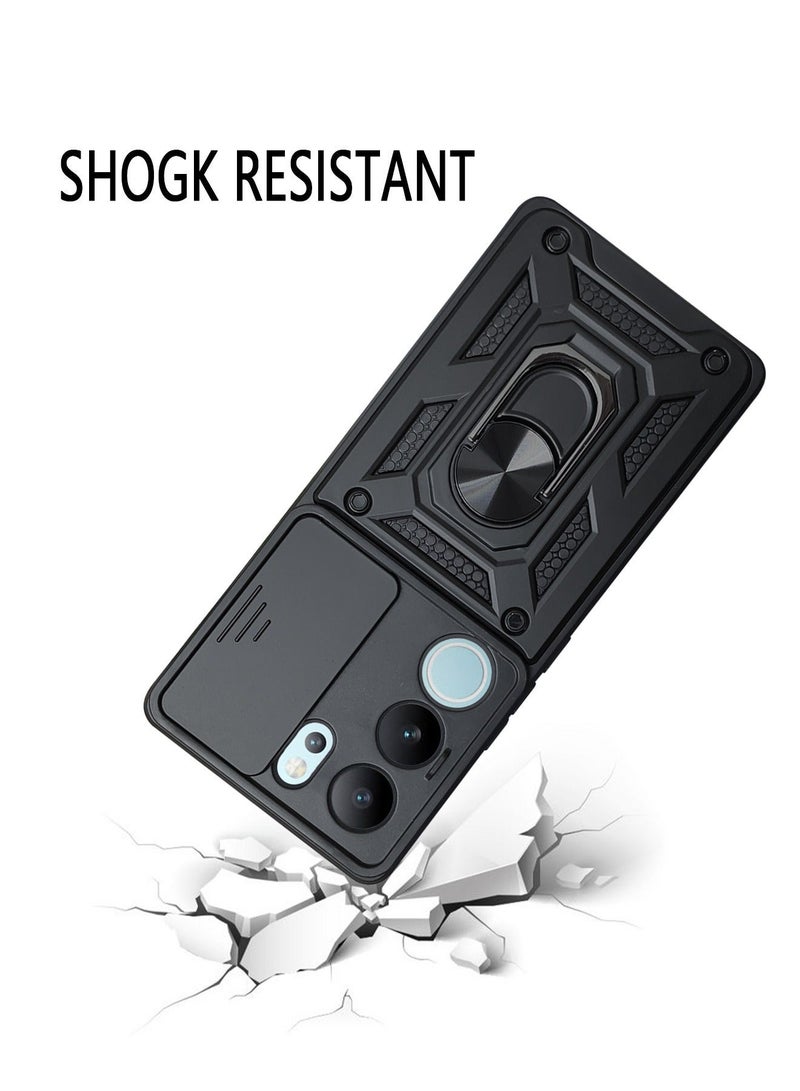 X-level Vivo V29 5g/S17Pro/V29 5g Case Cover Protector with Military Heavy Duty Protective,Phone Holder Kickstand Built Slide Camera Len Protection Anti-scratch Anti-drop Shell Back Cover - Image 2