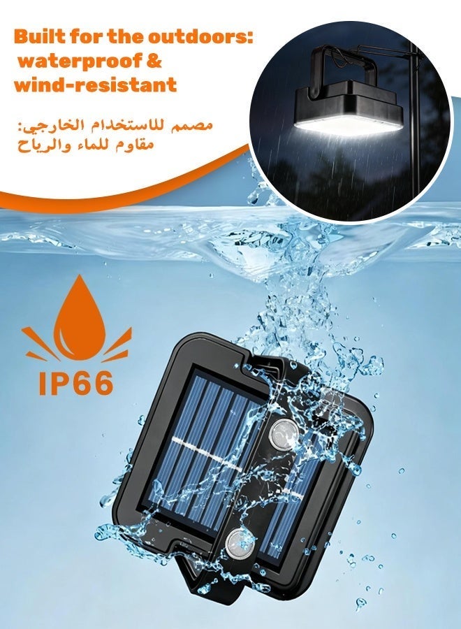 نفس NAFAS 太阳能 LED 户外泛光灯，500 流明可调光黑色安防灯 - 9.8cm*9.8cm，4 种模式，4800mAh 电池，IP65 防水太阳能工作灯，90° 磁性手柄，适用于庭院、车库、花园 - Image 5