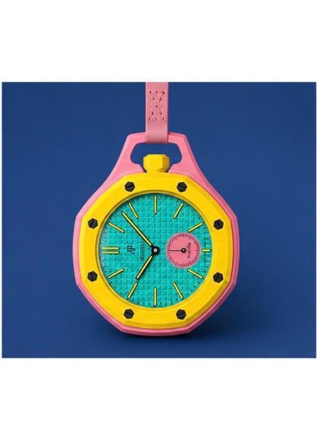 New trendy analog pendant watch, yellow/pink. - Image 1