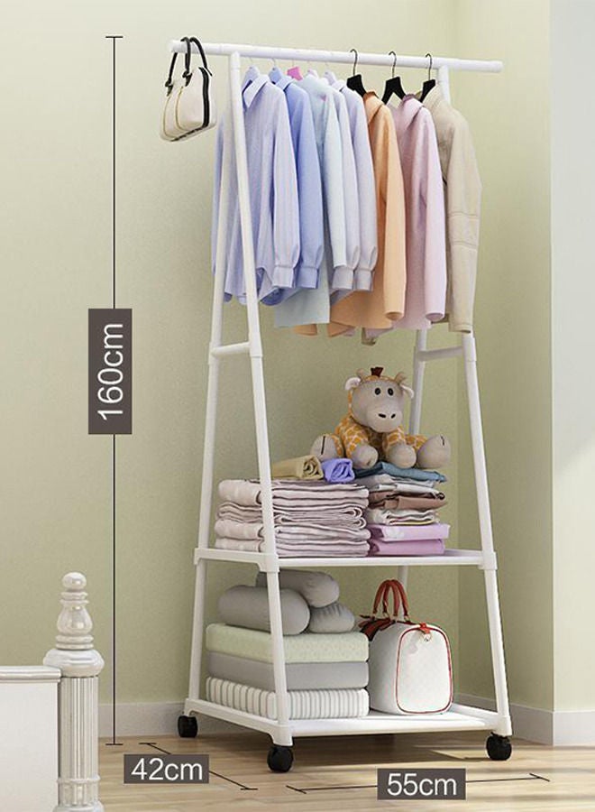 AGD Metal Clothes Organizer Rack White 55*42*160cm - Image 5