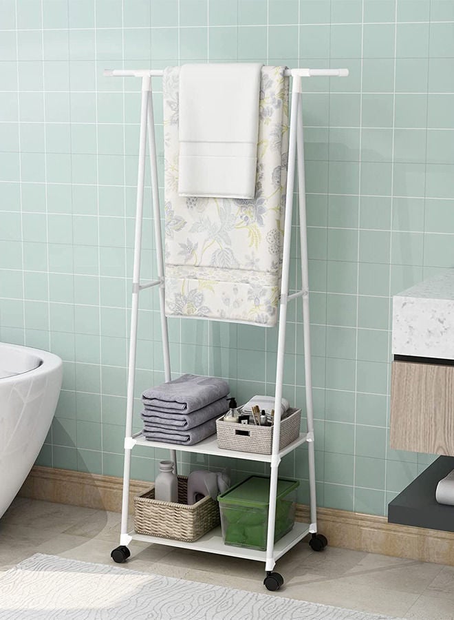 AGD Metal Clothes Organizer Rack White 55*42*160cm - Image 3