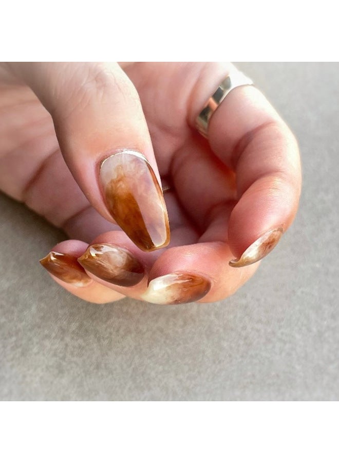 Maillard Wear Nail Polish Retro Brown Smudges Nail Polish Simple Autumn Nail Polish Fake Nail