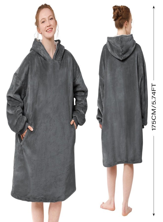 LetsFunny Blanket Hoodie,Oversized Wearable Sherpa Fleece Blanket Sweatshirt,Super Soft Warm Cozy with Giant Pocket,Gifts for Women Men Adults Teenagers Kids, One Size Fits All - Image 2