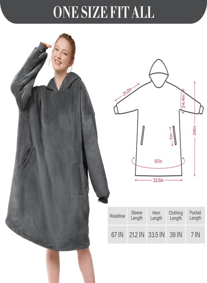 LetsFunny Blanket Hoodie,Oversized Wearable Sherpa Fleece Blanket Sweatshirt,Super Soft Warm Cozy with Giant Pocket,Gifts for Women Men Adults Teenagers Kids, One Size Fits All - Image 3