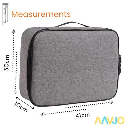 Aavjo A4 Size Document File Folder Storage Bag | Multilayer Docs Organiser with Lock Waterproof - Large (Dark Grey) - Image 2